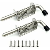 Arnault - Pack Stainless Steel Spring Loaded Latch For Garage Door, Shed, Yard, Chicken Coop (128mm)