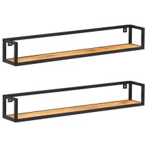 2 Stk. Wandregal,wandboard Für Wohnzimmer, Schlafzimmer, Flur, Badezimmer,hängeregale 120 Cm Massivholz Akazie Dthff2435404