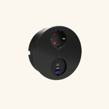 Prise Plan De Travail Orno - 1 Prise 1 Usb-a Et 1 Usb-c Noir Mat