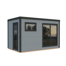 Abri De Jardin En Bois Grace Sauna 8,2 M2 Peint Gris Clair + Anthracite