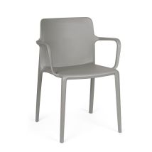 Ensemble De 2 Chaises De Salle À Manger En Acier Et Polypropylène Gris