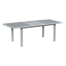 Aluminium-glastisch Spraystone Silber/grau Ausziehbar 170/220x100x74 Cm Gartentisch Terrassenti - Inko