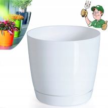 Zanvic - Maceta Redonda De Plastico Coubi Round P En Color Blanco 12 (largo) X 12 (ancho) X 11 (altura) Cm