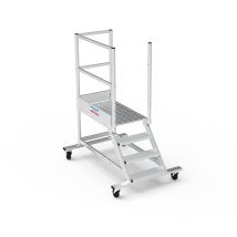 Piattaforma Con Ruote 3 Gradini - Altezza Massima Di Lavoro 2.60m - Ptf103g-rs