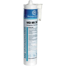 MD-Montagekleber weiß – 450g – geruchsarm, witterungsbeständig, UV-beständig, wasserfest, chlorbeständig – ideal für verschiedene Werkstoffe