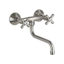 Gattoni Rubinetteria - Wandspüle Mit Doppelknopf In Der Farbe Gebürstetes Nickel Gattoni 7550/rens Nickel Gebürstet