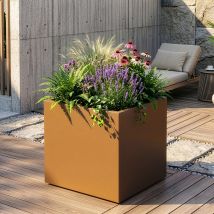 Pflanzkübel Vaargel 60x60x60 Cm Verzinkter Stahl Braun [casa.pro]