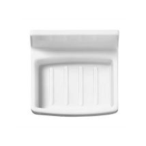 Porta jabón de pared – 9 cm x 6 cm – Plástico blanco – Fijación adhesiva – Eliplast