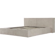 Bett Aus Cord Mit Truhe Couchevel - 160 X 200 Cm - Beige
