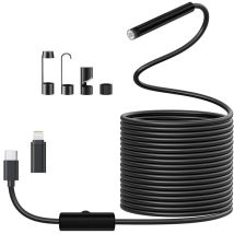 Cámara Endoscópica De Inspección De Tuberías Con Sensor De Serpiente Hd 1920 Con 8 Led, Sin Wifi, Para Android E Ios (5 M)