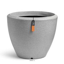 Pot Évasé Granite En Plastique Moderne H 60 X D 75 Cm Gris Clair - Dimhaut: H 60 Cm - Couleur: Blanc Neige