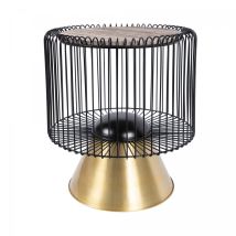 Oko - Table Basse Fait Main En Marbre Epe 51x51 Marron Et Noir