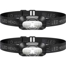 Led-stirnlampe, 2er-pack, Leichte, Usb-aufladbare Stirnlampe, Leistungsstarke, Wasserdichte Stirnlampe Für Camping