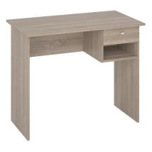 Todocontenedor - Escritorio De Melamina Roble Cortez Con 1 Cajón Y Estante Ref.9453-rc