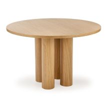 Mesa Houston 1404 – MDF – Chapa de madera natural – 77 cm de alto – 120 cm de diámetro – Color roble
