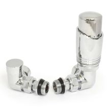 West - Delta Corner Trv Thermostatic Radiator Valve And Lockshield - Chrome