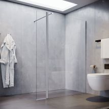 Mampara De Ducha Nano Esg 8mm Mampara De Ducha Mampara De Ducha De Cristal Con Estabilizador 110x200cm Con Puerta Abatible 30x195cm - Sonni
