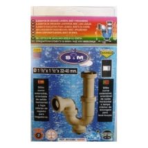 S&M – Sifón Curvo 1 1/2" x 40 mm – Evacuación de Agua – Fontanería