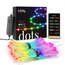 Twinkly - 400 Dots Luci Led Multicolore Intelligenti 20 Metri - Cavo Trasparente