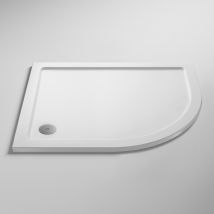 Nuie Pearlstone White Offset Quadrant Shower Tray 1000mm X 900mm Right Handed