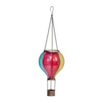 Globo Rainbow CoolFlame – 20 LEDs blancos cálidos – Carga solar – 44 cm altura – Iluminación nocturna decorativa