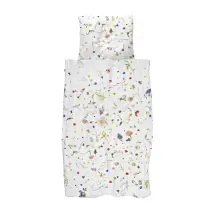 Bettwäsche Streublumen 135 x 200 cm – 100% Baumwolle – Oeko-Tex zertifiziert – Waschbar bei 40° – Trockner geeignet