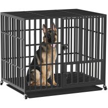 Xxl Gabbia Per Cani Grande Gabbia Kennel In Metallo Per Cani Box Gabbia Con Ruote Per Cani Indistruttibile Anti-morso 117x84x 86,5cm