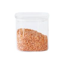 Square 800ml Glass Food Container With Glass Lid - Pebbly