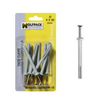 Wolpack – Taco Clavo 6x60 mm – Blister de 10 piezas – Fijación resistente para marcos y ventanales