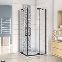 100x80x195cm 90°falttür+drehtür Nano Glas Eckeinstieg Duschabtrennung Duschtür Duschkabine Ohne Duschtasse