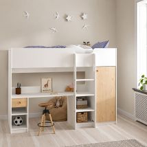 Laliso Schlafzimmer-set, Eine Schublade, Matratze 90x200 Cm, Kompakt Mehrzweck, 203x104x150h Cm Weiß