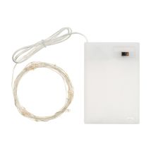 Luci Di Natale Catena Con Micro Led E Filo In Metallo A Batteria Per Interno -luce Fredda / 125 Nano Led - 2 Mt
