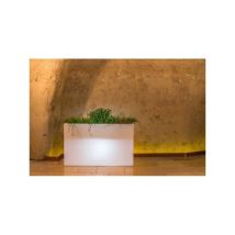 Vaso Fioriera Rettangolare In Resina 80x35 Cm Mod. Flowerpot Con Led Multicolor