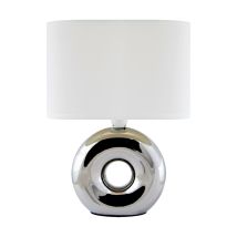 Lampada da tavolo Golf E14 cromo e bianco – 25W – IP20 – 265mm x 190mm x 115mm – Ideus