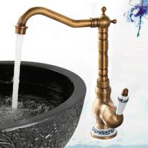 Suguword Küchenarmatur Retro-Vintage 1 Griff Messing 233mm Höhe 1,8 GPM Einhebelmischer Einlochmontage 360° drehbar