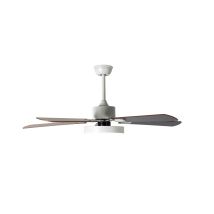 Deckenleuchte Deckenventilator Raumlüfter Kühler Wohnzimmerlampe, Eisen Acryl Sperrholz Weiß Braun, Fernbedienung 5 Stufen Cct, 1x Led 1750lm 3000k, 