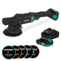 Pro Doppelschleifer 20v – Ø 150mm Inkl. 2x 2,0ah Akkus, Schnellladegerät Und 5 Polierpads