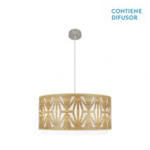 Fabrilamp Ciondolo A 3 Luci Modello Katerina Nickel/legno Chiaro