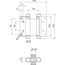 Cerniere Nr.30 100mm in Acciaio Nichelato – Cerniere per mobili – Materiale: Acciaio nichelato – Dimensione: 100mm