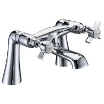 Gravity Bathrooms - Traditional Chrome Brass Crosshead Bath Filler With Pillar Legs