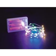 Microlight Led - 2 M- 40 Lampade Multicolori - Cavo D'Argento - Batterie Non Incluse