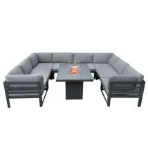 Monster Shop - Modular Garden Furniture Set With Fire Pit - Anthracite Grey