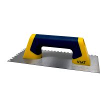 Burgzahnkamm VT87310 – Fliesenleger-Werkzeug – Bi-Material-Griff – Klinge aus flexiblem Stahl – 120 x 270 x 80 mm – 10 mm Zahngröße
