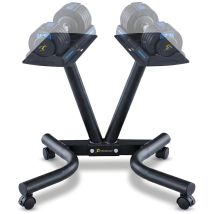 Homeology Durable Steel Adjustable Dumbbell Universal Floor Stand, Space Saver Adjustable Weights Rack