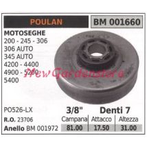 Poulan Piñón Motor Motosierra 200 245 306 3/8' Dientes 7 001660