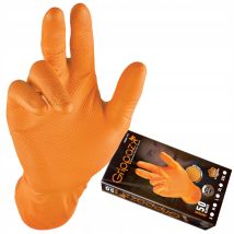 Nitrilhandschuhe Orange - 50er Pack Größe 9 - Grippaz