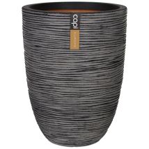 Capi Europe - Blumenkübel Nature Rib Elegant Niedrig 46x58 Cm Anthrazit Kofz783 Capi
