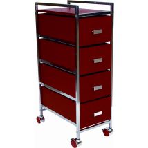 Carro multiusos 4 cajones 1044mm – Madera – Color rojo
