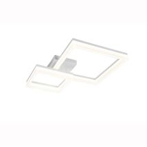 Deckenleuchte Deckenlampe Wohnzimmerlampe Metall Weiß Smd Led L 62 Cm