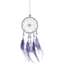 Osqi - Hanging Net Dream Catcher Lace Feather Net Decoration Dream Catcher Pendant Beautiful Gray Bohemian Style Hanging Decoration Perfect For Wall 